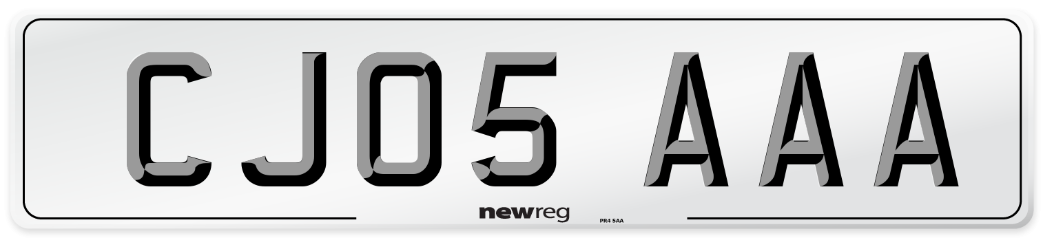 CJ05 AAA Number Plate from New Reg